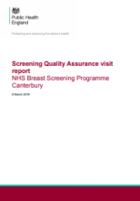 Screening Quality Assurance visit report: NHS Breast Screening Programme Canterbury